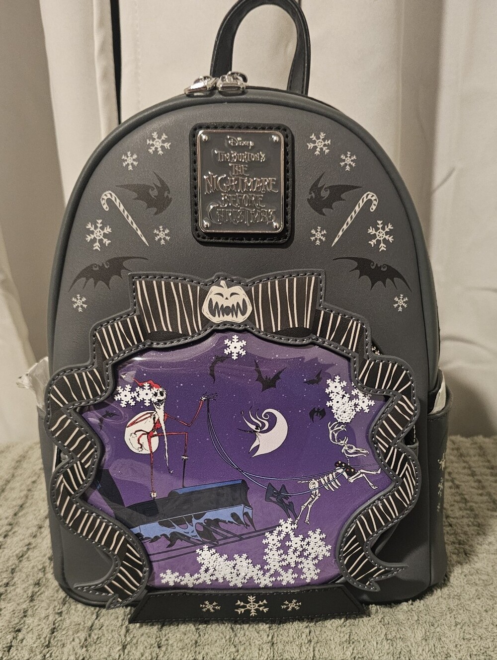 NWT! Loungefly The Nightmare Before Christmas Glow-In-The-Dark Mini Backpack